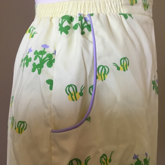 Vintage 70’s The Vested Gentress Yellow Floral Lined Skirt - Picture 6 of 12